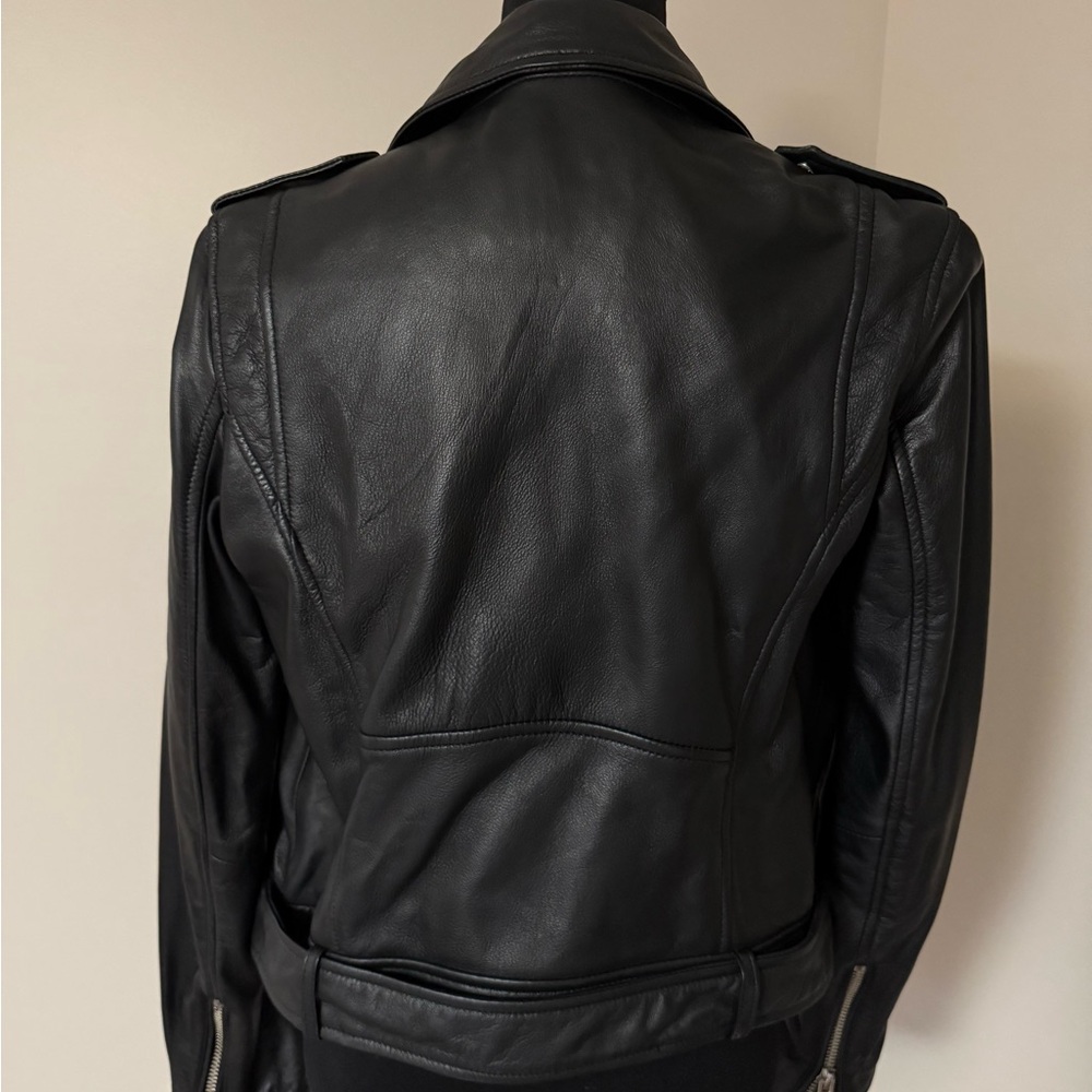 Zara Black Real Leather Biker Jacket - Picture 5 of 7